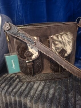 Trinity Ranch Brown Leather & Hair On Hide